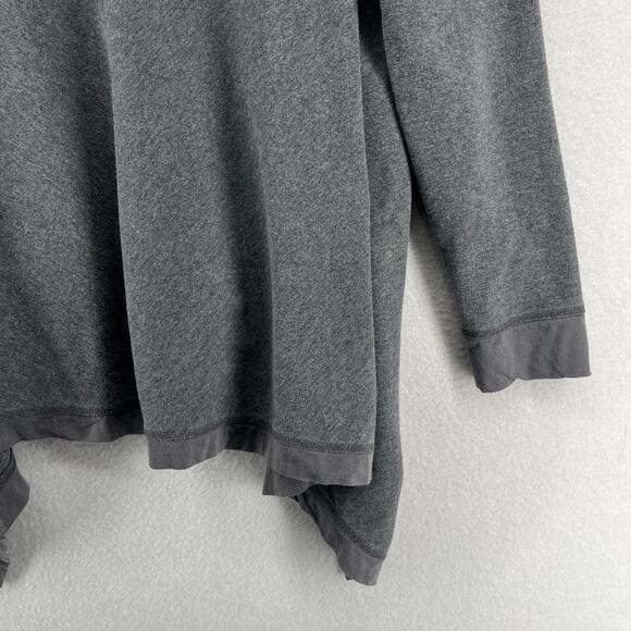 EILEEN FISHER Jacket M Stretch Organic Cotton Hoodie Full Zip Asymmetric Gray - Picture 9 of 15